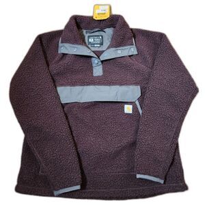 Carhartt Women’s Fleece Pullover | Size M | Blackberry Heather | 1/4 Snap | NWT